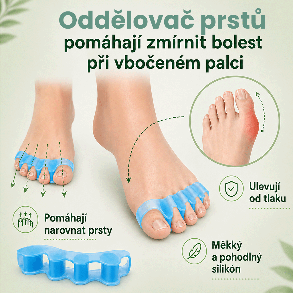 Silikonový oddělovač prstů na noze